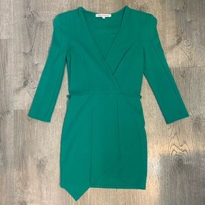Green Long Sleeve Mini Dress